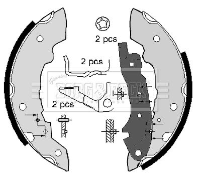 BORG & BECK Piduriklotside komplekt BBS6067